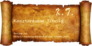 Kesztenbaum Tibold névjegykártya